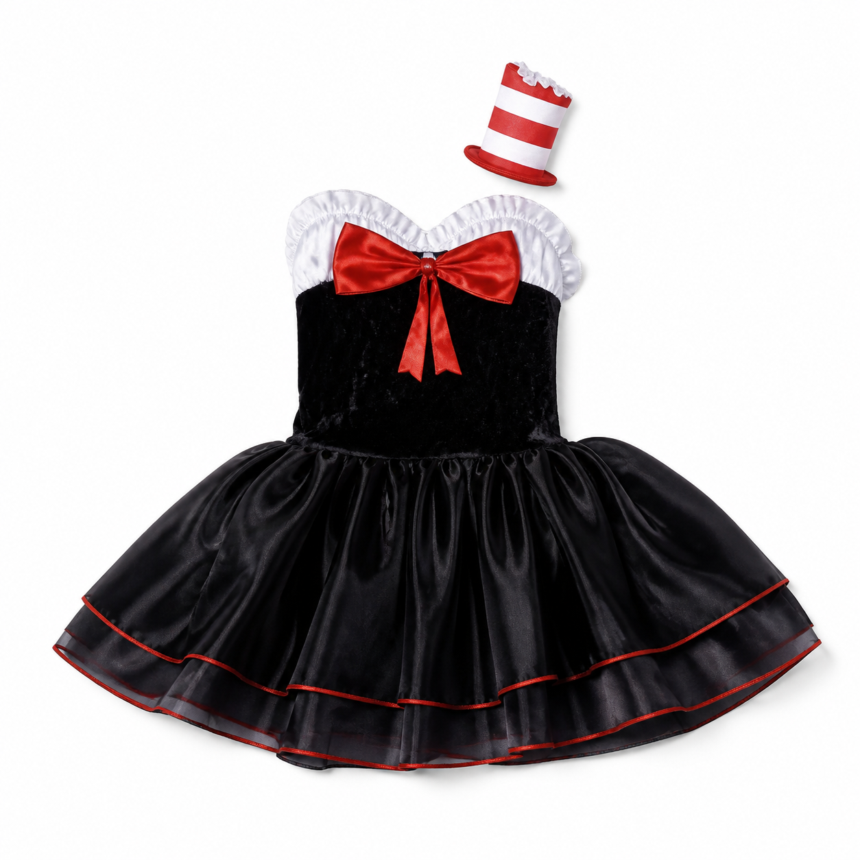 Kids’ Silly Cat Girl Costume – Dress & Headpiece white background product image